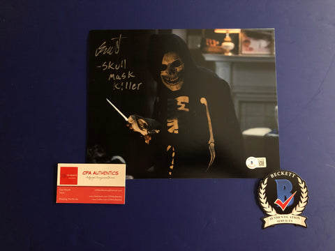 Noah Garrett Skull Mask Killer signed 8"x10" Fear Street photo - Beckett COA