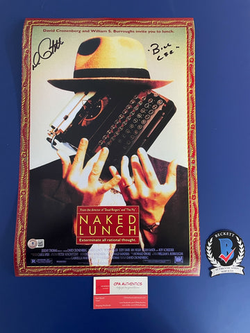Peter Weller signed 12”x18” Naked Lunch poster - Beckett COA